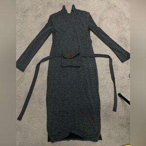 Zara Charcoal Long Sleeve Dress